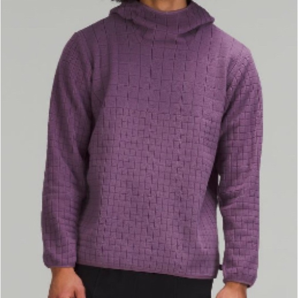 lululemon lab Textured-Grid Fleece Hoodie Jacquard Dusty Amethyst Size S/M
